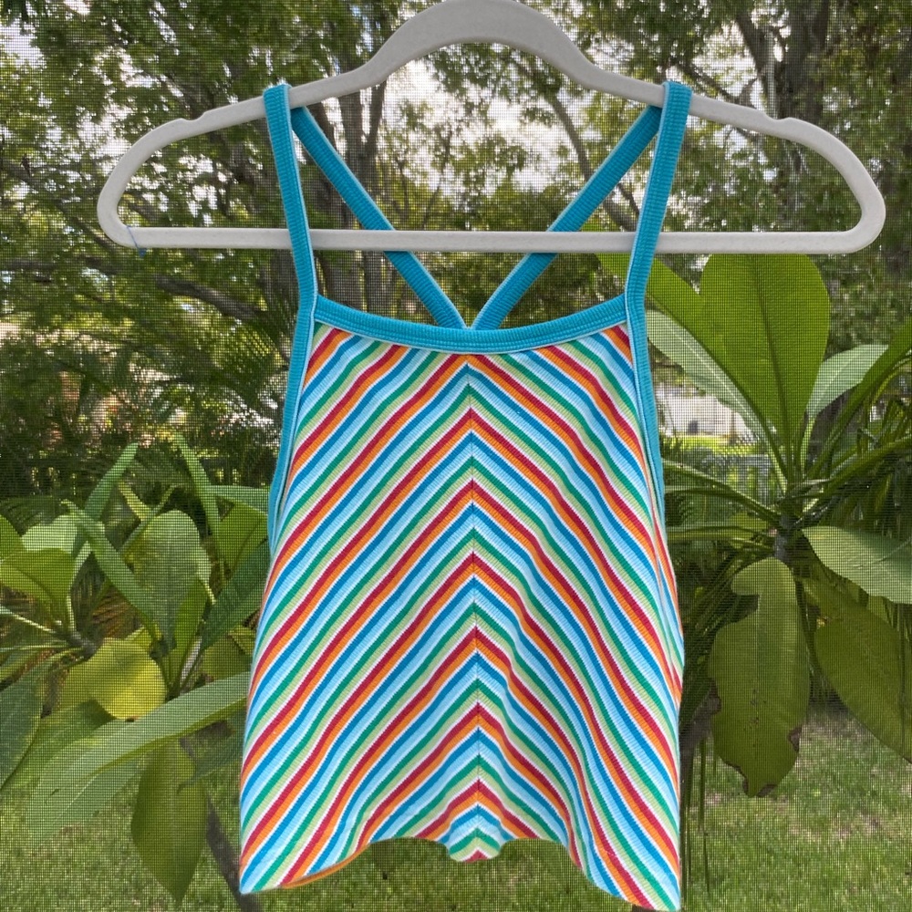 Retro colored striped top